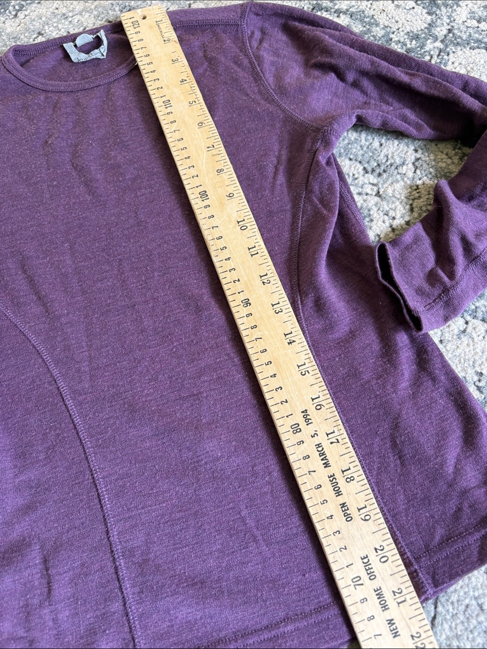 Smartwool Purple Long-Sleeve Crewneck Top 100% Merino  wool - Picture 5 of 7